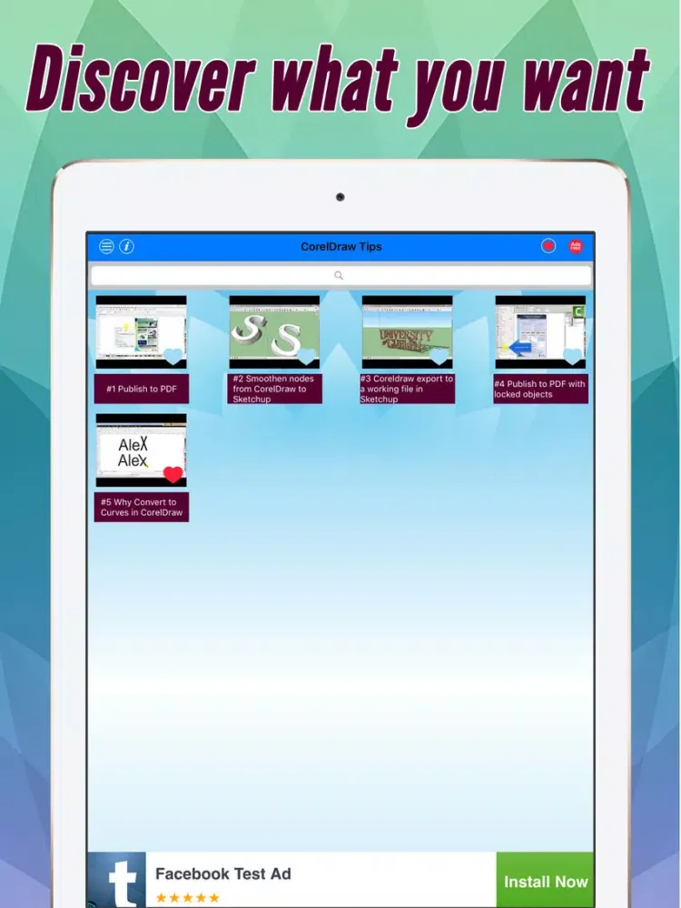 Captures d'écran de Videos Training & Tutorial For CorelDraw Pro iPad 
