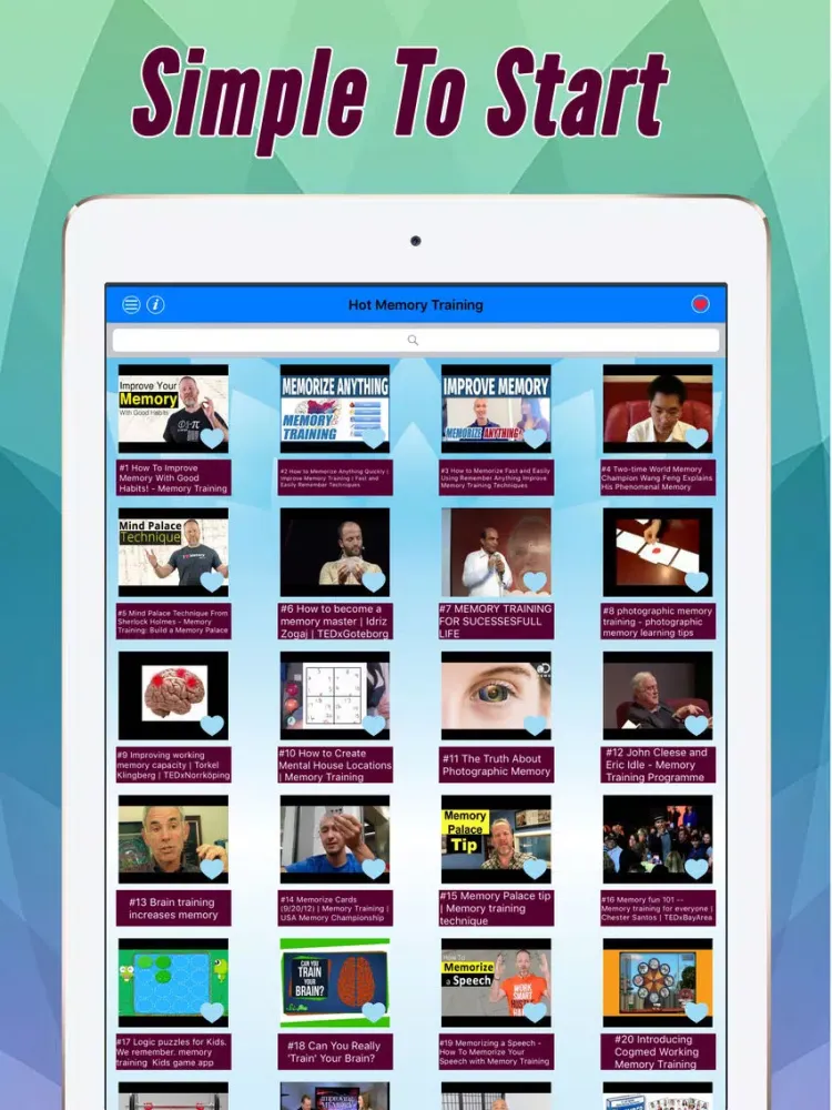 Pro Videos Improve Your Memory Test Every Day iPad  Screenshots