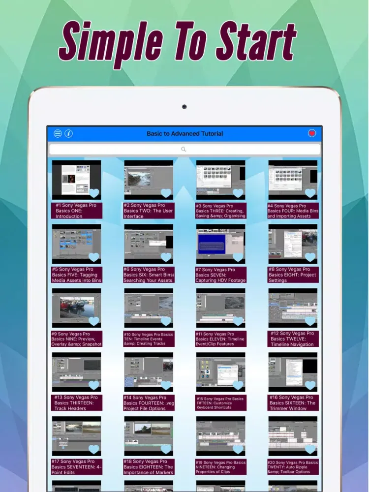 Videos Training & Tutorial For Sony Vegas Pro iPad  Screenshots
