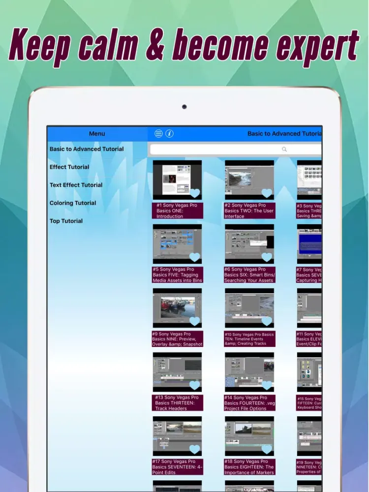 Videos Training & Tutorial For Sony Vegas Pro iPad  Screenshots