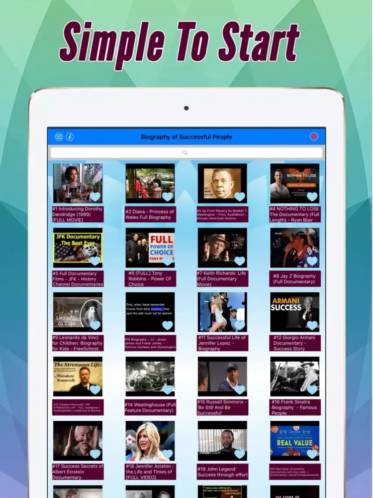 Tangkapan skrin Successful people: Biography, habit and more by videos iPad 