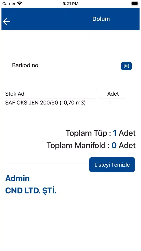 Tüp Takip Terminal应用截图