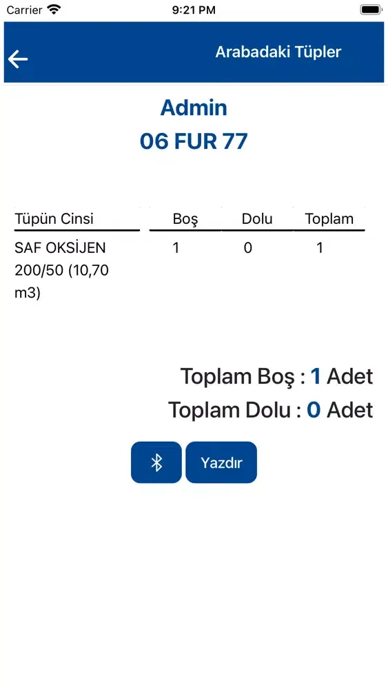 Tüp Takip Terminal应用截图