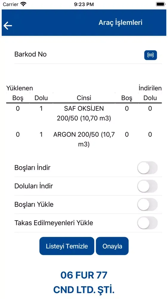 Tüp Takip Terminal应用截图