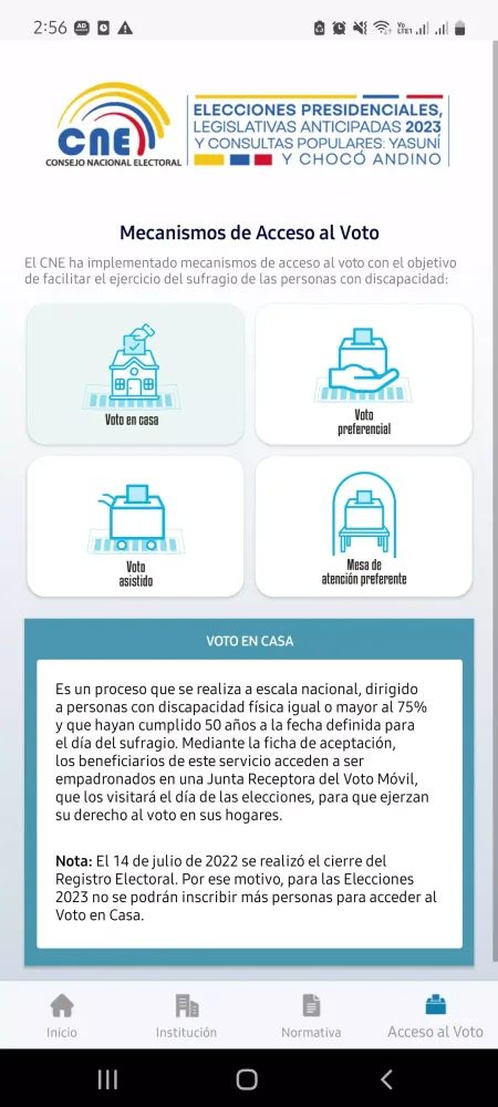 Ảnh chụp màn hình của CNE App