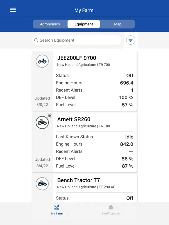 تصاویر New Holland MyPLM Connect Farm iPad 