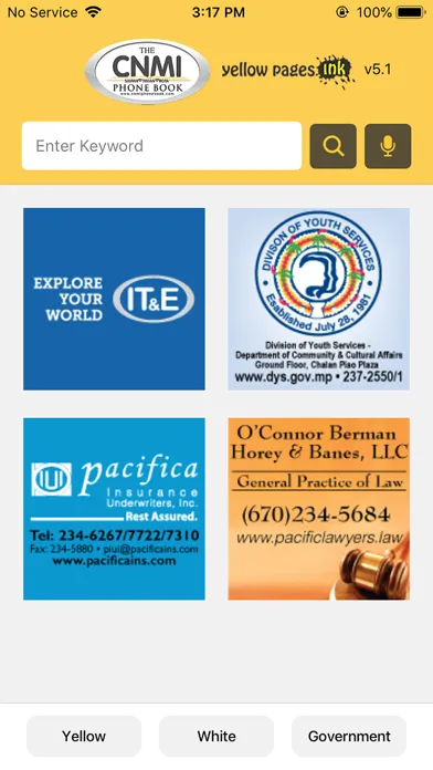CNMI Phone Book Screenshots