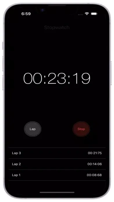 Captures d'écran de CNStopwatch