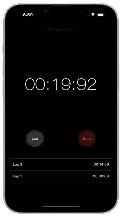 Captures d'écran de CNStopwatch