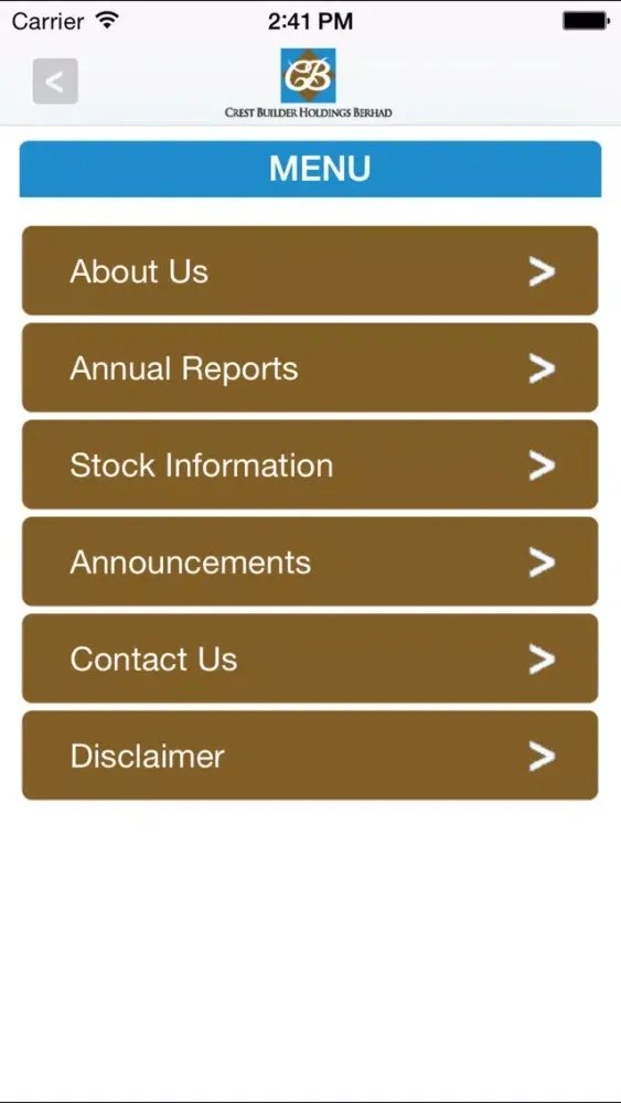 Crest Builder Holdings Berhad Investor Relations Screenshots