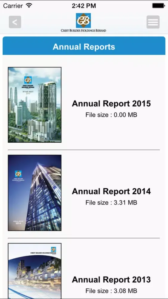 Crest Builder Holdings Berhad Investor Relations Screenshots