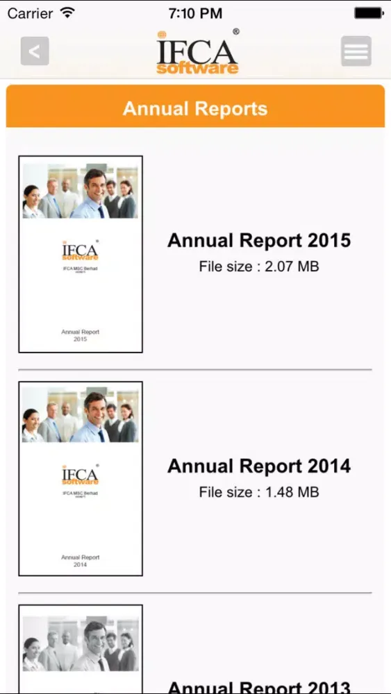 Capturas de pantalla de IFCA MSC Investor Relations