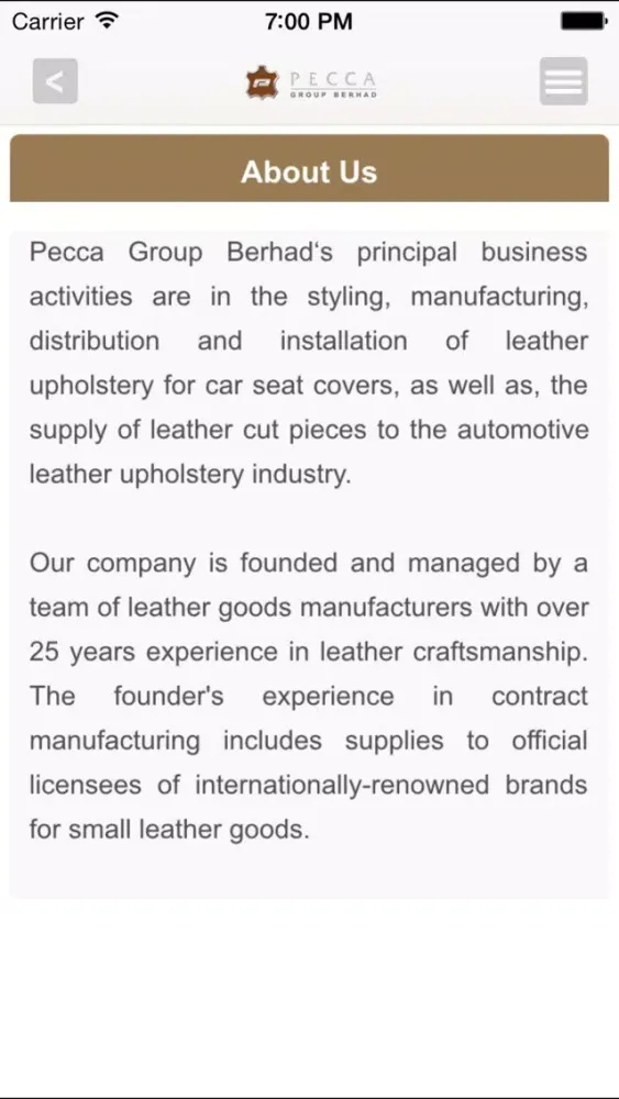 Pecca Group Investor Relations應用截圖