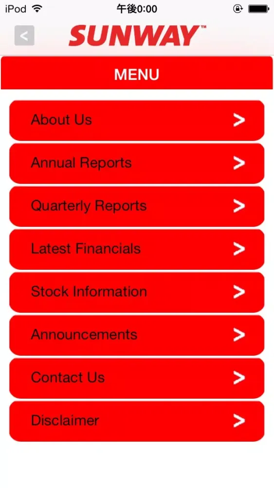 Capturas de pantalla de Sunway Berhad Investor Relations