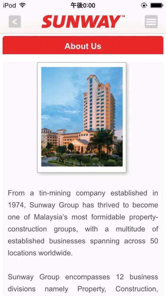 Capturas de pantalla de Sunway Berhad Investor Relations