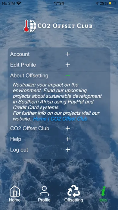 Capturas de tela do Carbon Neutral & CO2 Meter