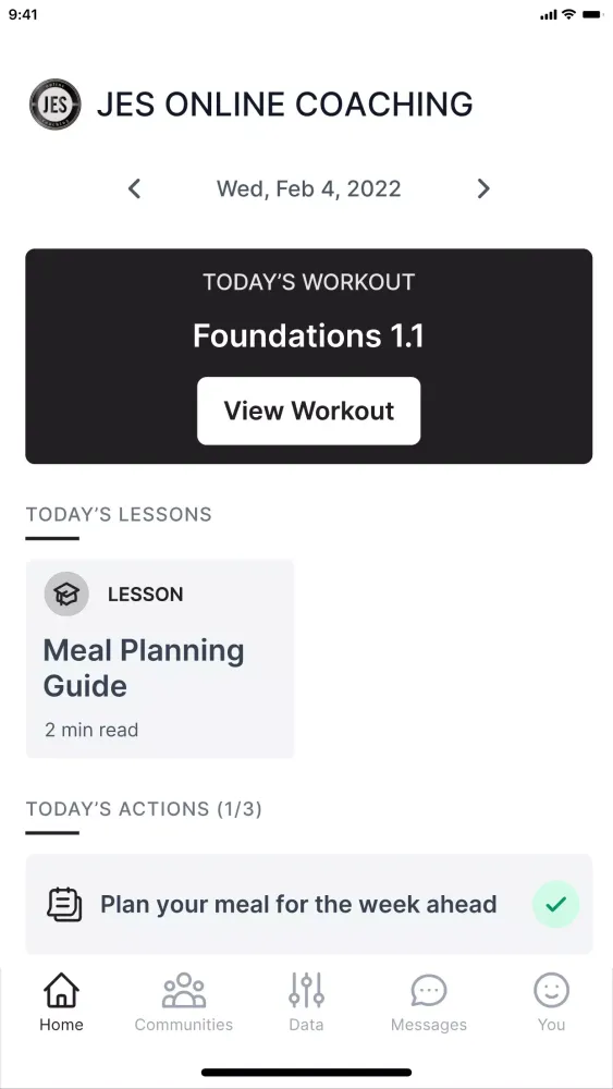 JES Online Coaching Screenshots