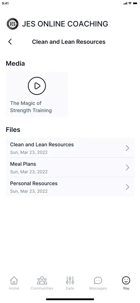 JES Online Coaching Screenshots