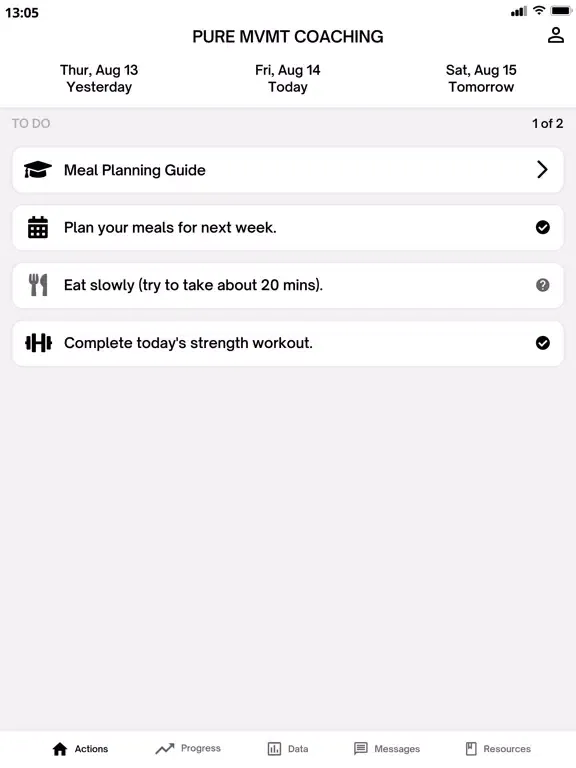 Tangkapan layar PURE MVMT COACHING iPad 