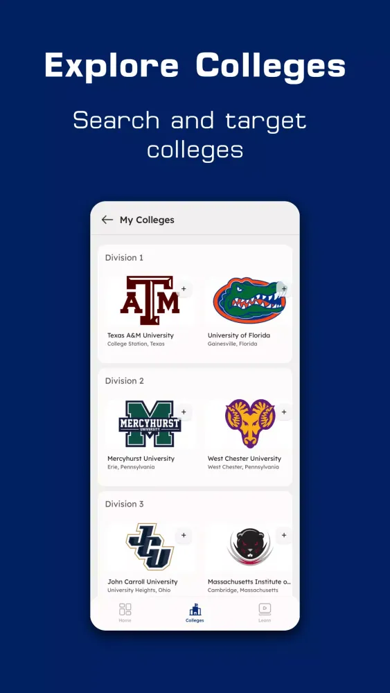 CoachedUp: College Recruiting Ekran Görüntüleri