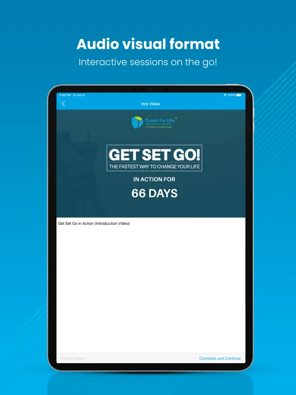 Tangkapan layar CoachForLife iPad 