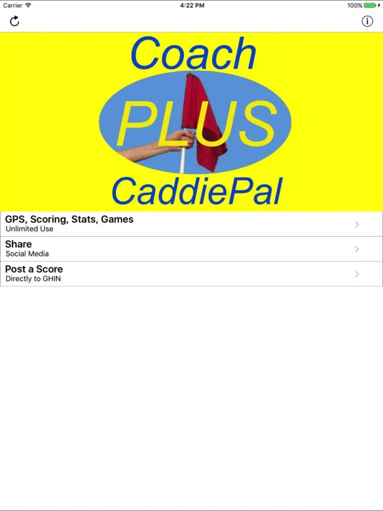 Ảnh chụp màn hình của CaddiePal Coach Plus iPad 