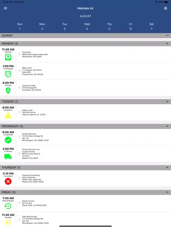 Ảnh chụp màn hình của Smart Service Cloud iPad 