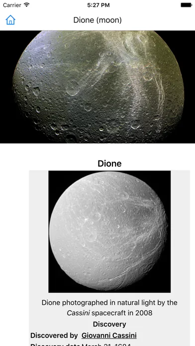 Capturas de tela do CHI Encyclopedia of the Solar System