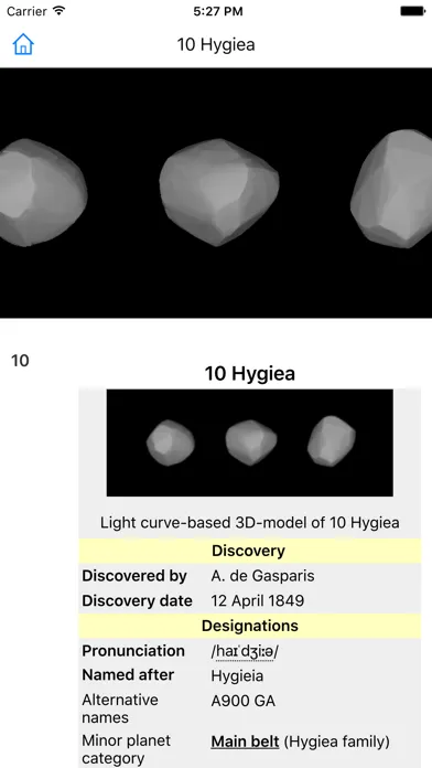 Capturas de tela do CHI Encyclopedia of the Solar System