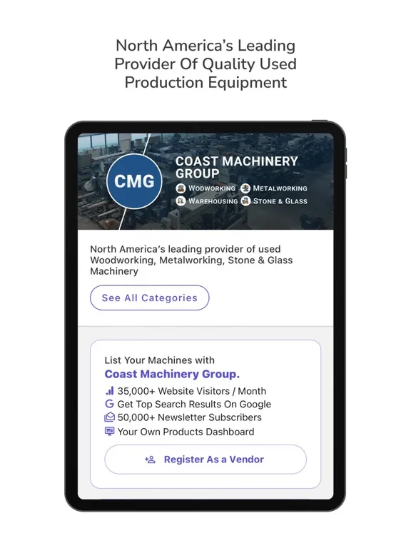 Capturas de tela do Coast Machinery Group iPad 