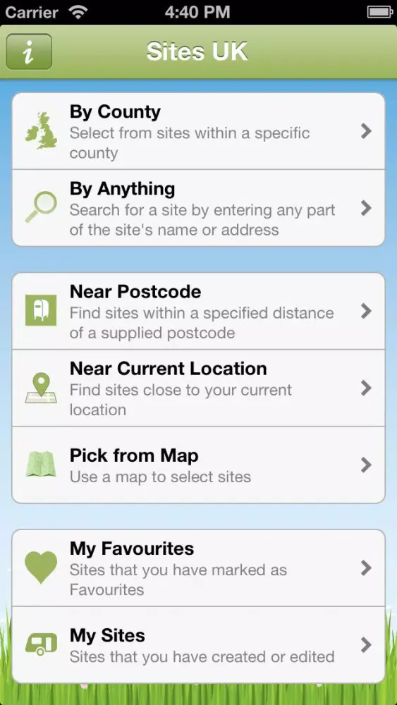 Sites UK Lite - Caravan and Camping Sites in the UK应用截图
