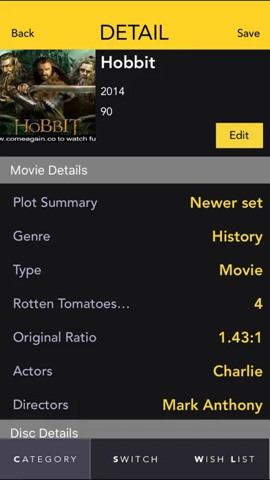 Tangkapan skrin SnapCollect - Movies Collecting Manager