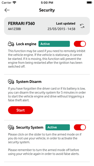 My Connected Vehicle Screenshots