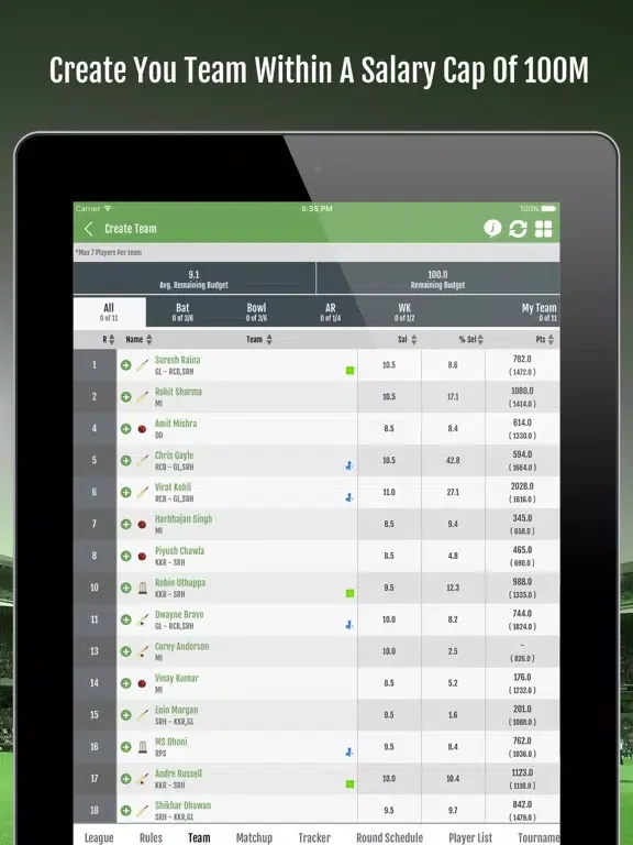 Скриншоты COC CB Fantasy Sports iPad 