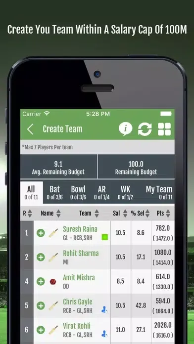 Скриншоты COC CB Fantasy Sports
