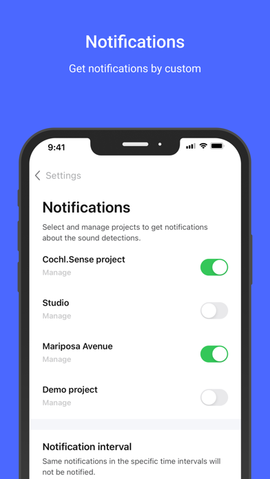 Ảnh chụp màn hình của Cochl.Sense Notification