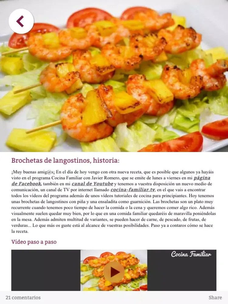 Ảnh chụp màn hình của Cocina Familiar - Recetas iPad 