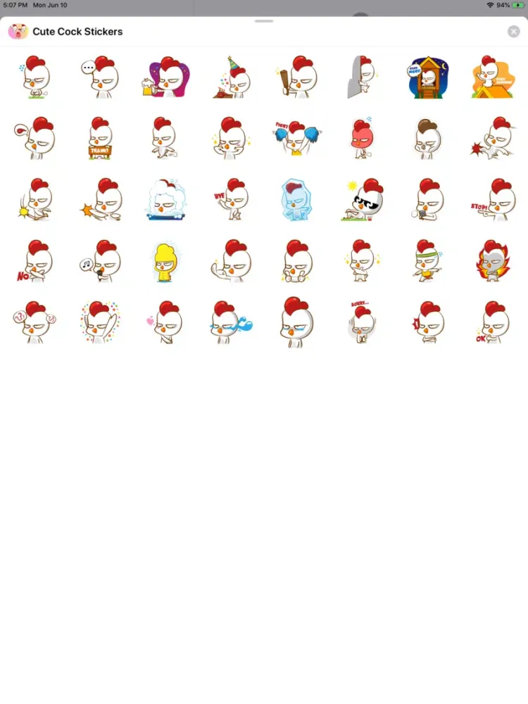 Captures d'écran de Cute Cock Stickers iPad 