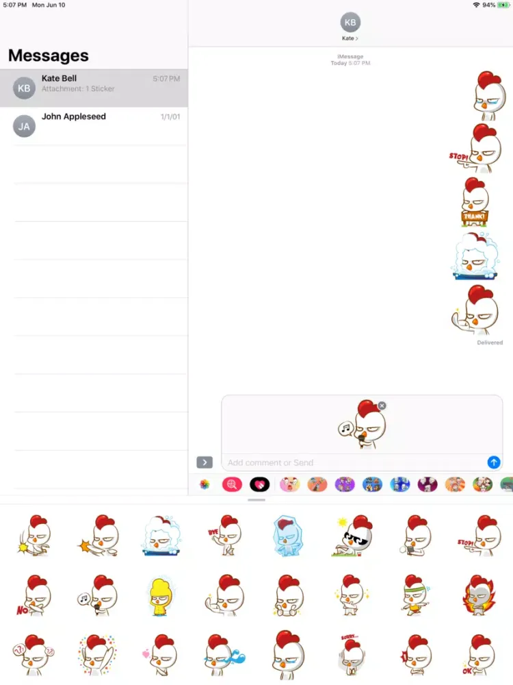 Captures d'écran de Cute Cock Stickers iPad 