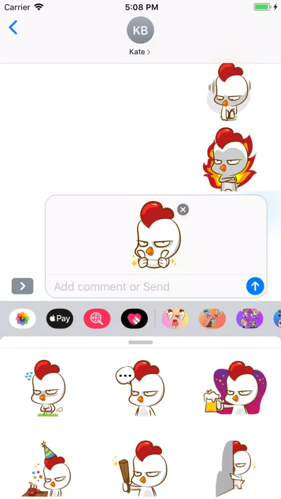 Captures d'écran de Cute Cock Stickers