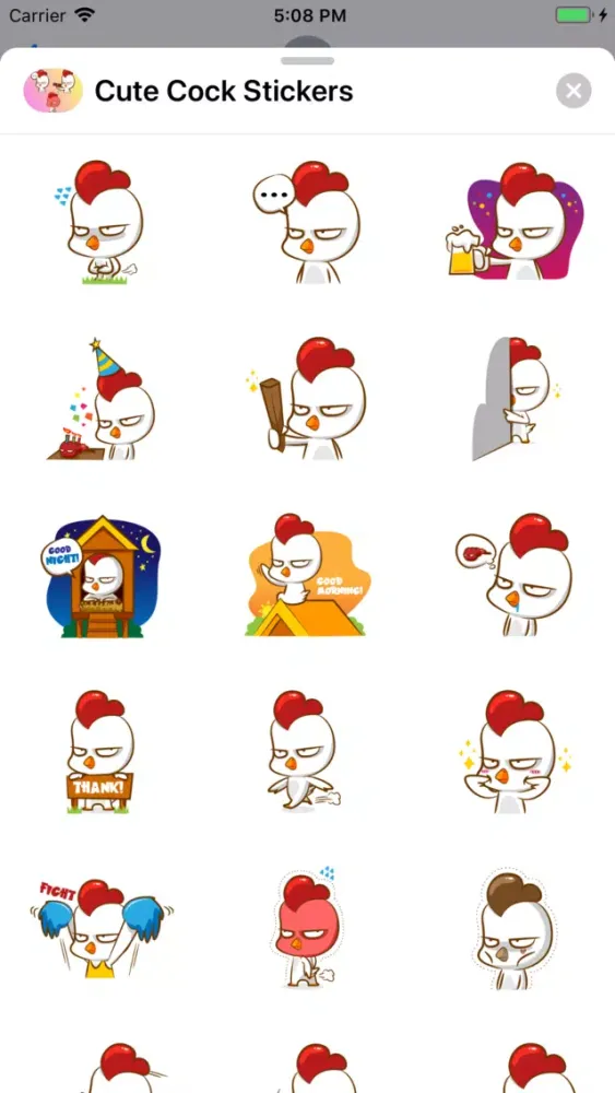 Captures d'écran de Cute Cock Stickers