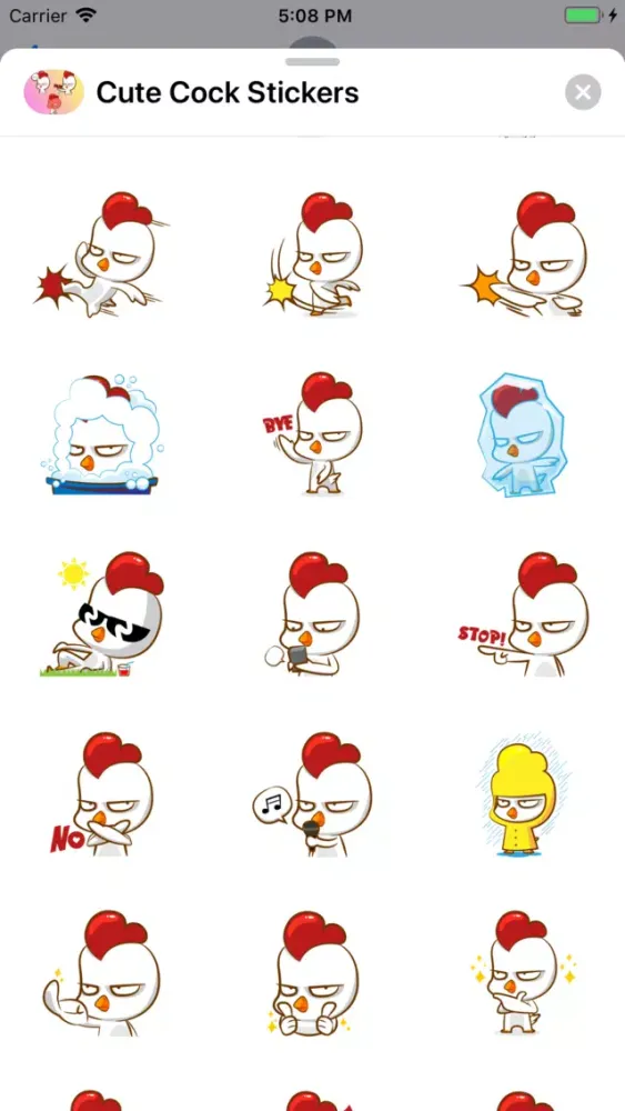 Captures d'écran de Cute Cock Stickers