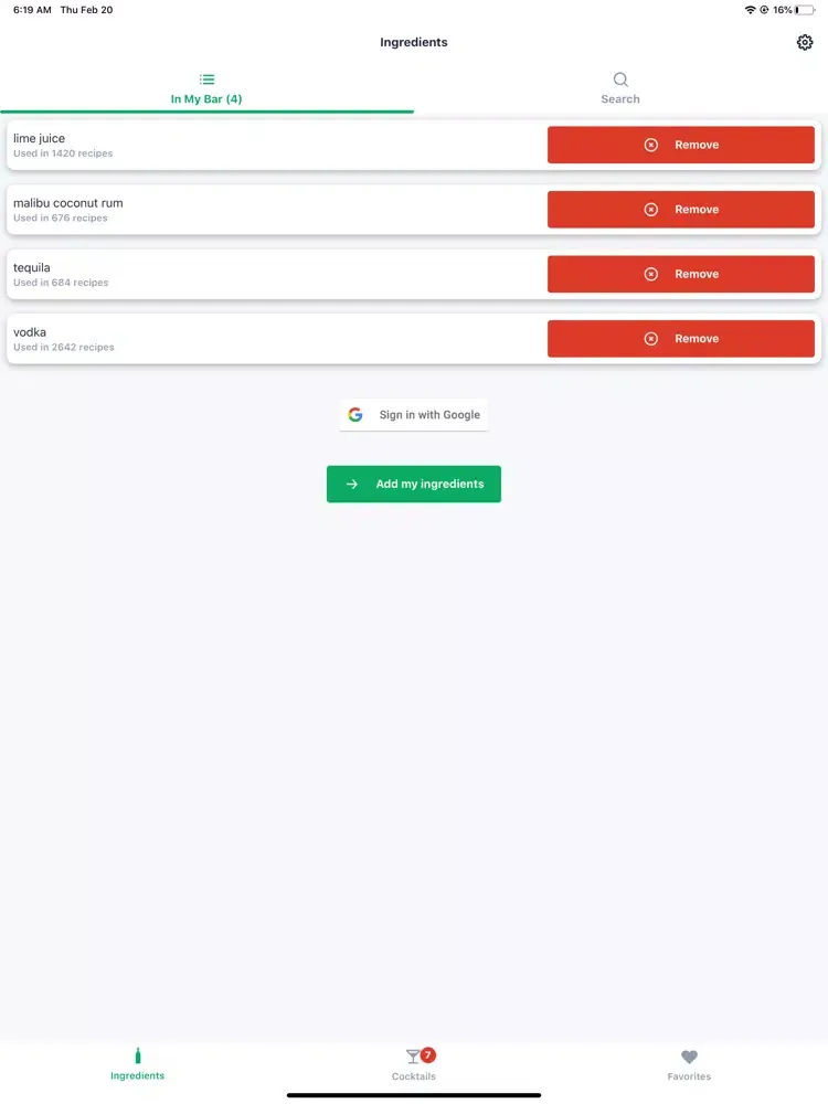 صور Cocktail Builder iPad 