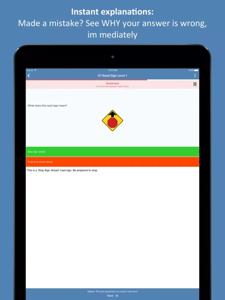 Ontario G1 Practice Test iPad  स्क्रीनशॉट