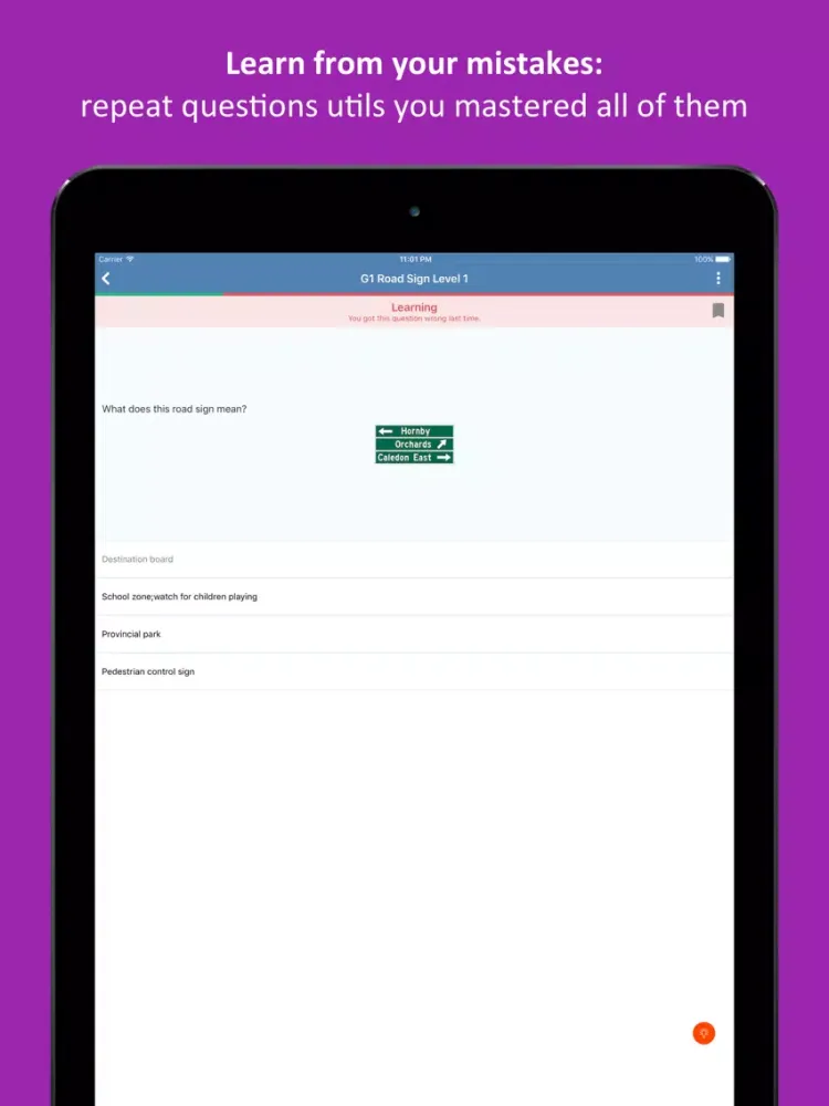 Ontario G1 Practice Test iPad  स्क्रीनशॉट