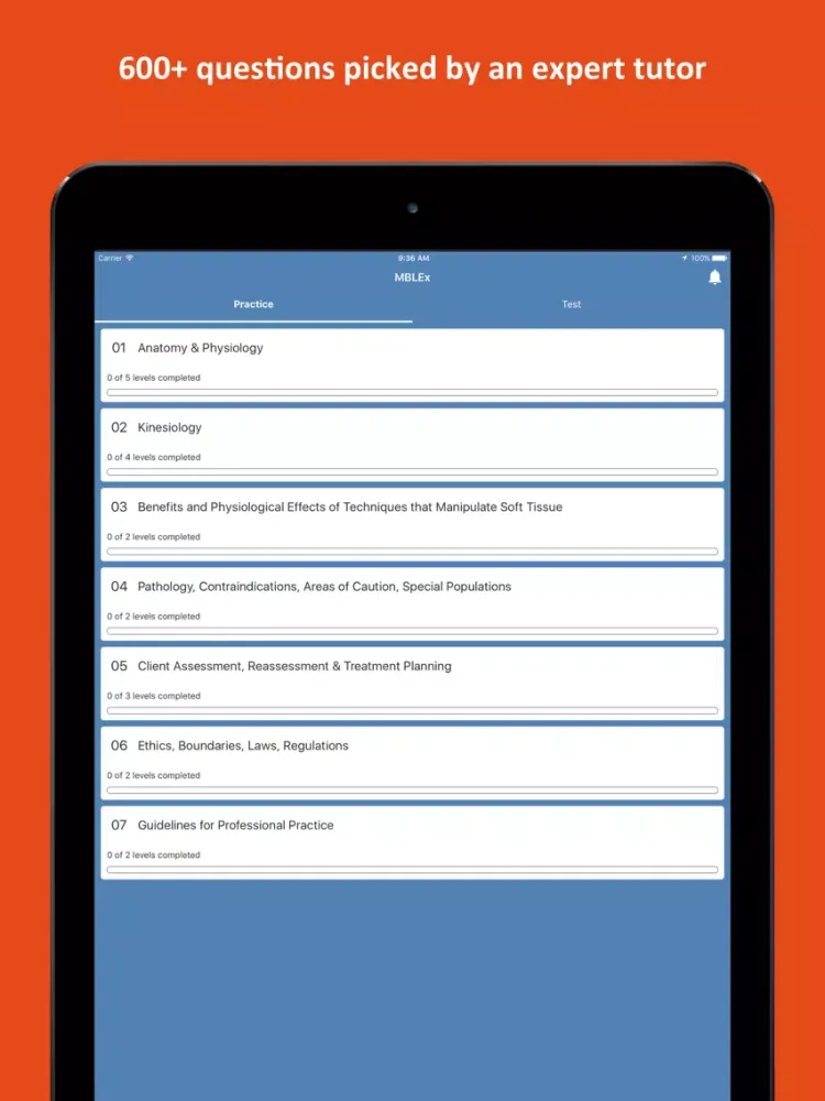 MBLEx® Massage Practice Test iPad  سکرین شاٹس