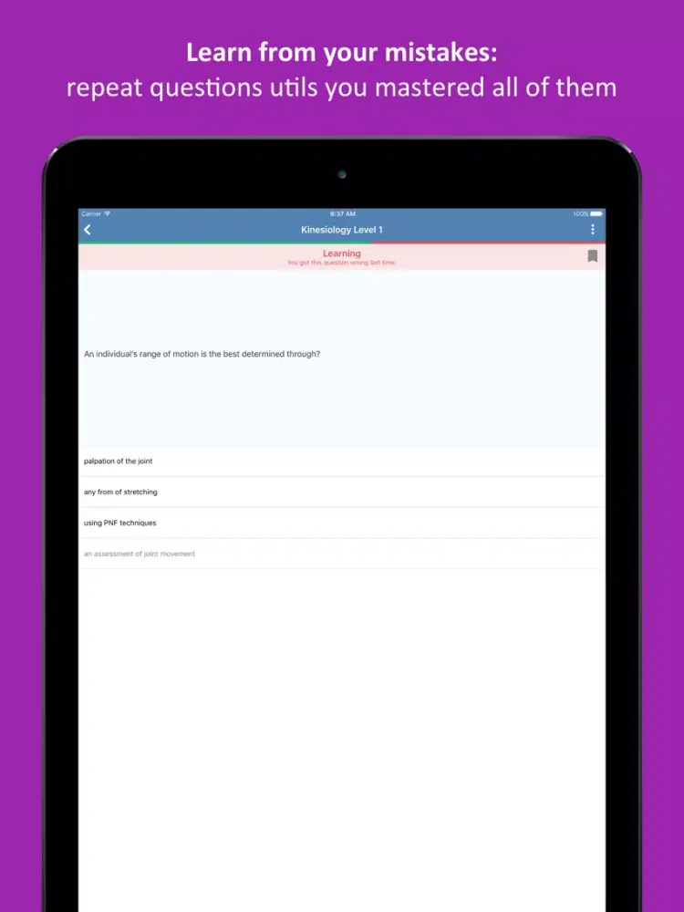 MBLEx® Massage Practice Test iPad  سکرین شاٹس