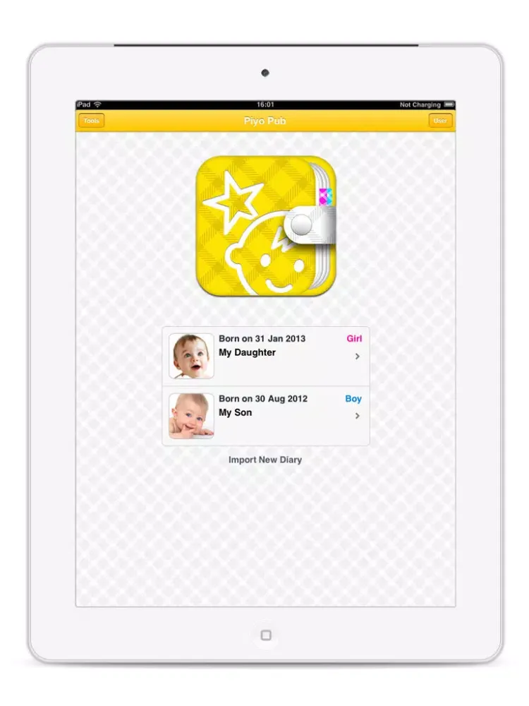 Capturas de tela do Piyo Pub (Child Rearing Diary Editor) iPad 