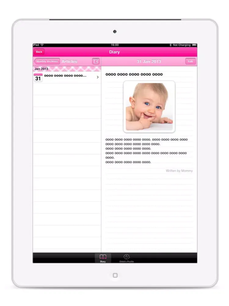 Capturas de tela do Piyo Pub (Child Rearing Diary Editor) iPad 