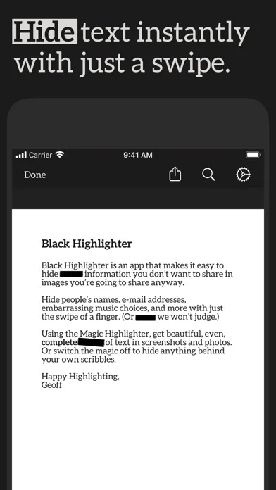 Capturas de pantalla de Black Highlighter: Censor Text